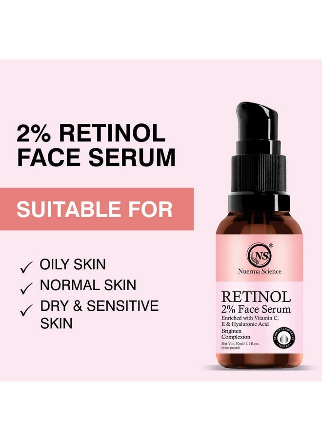 Nuerma Science - 2% Retinol Face Serum With Hyaluronic Acid For Anti-Aging & Reduce Fine Lines & Wrinkles - 30Ml - Image 1