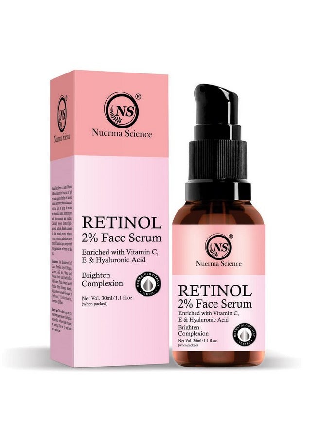 Nuerma Science - 2% Retinol Face Serum With Hyaluronic Acid For Anti-Aging & Reduce Fine Lines & Wrinkles - 30Ml - Image 1