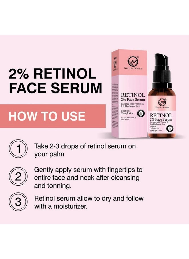 Nuerma Science - 2% Retinol Face Serum With Hyaluronic Acid For Anti-Aging & Reduce Fine Lines & Wrinkles - 30Ml - Image 1