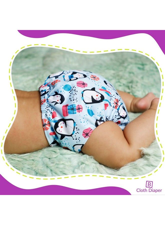 BEMBIKA Baby Pocket Cloth Diapers Without Inserts Reusable Cloth Diapers Washable Fitted Diapers One Size Adjustable Reusable For Baby Girls And Boys (2 Combo) (No Inserts Included)2V - Image 3