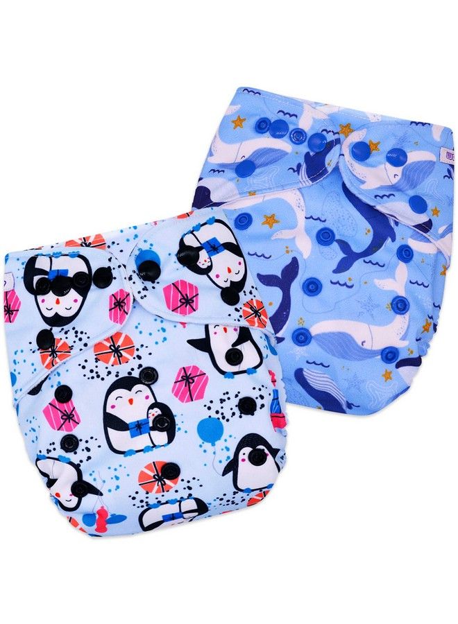 BEMBIKA Baby Pocket Cloth Diapers Without Inserts Reusable Cloth Diapers Washable Fitted Diapers One Size Adjustable Reusable For Baby Girls And Boys (2 Combo) (No Inserts Included)2V - Image 2