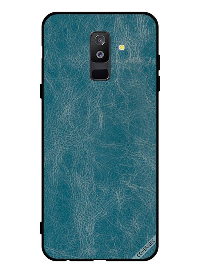 Covernex Protective Case Cover For Samsung Galaxy A6 Plus (2018) Bluish Leather Pattern - Image 1