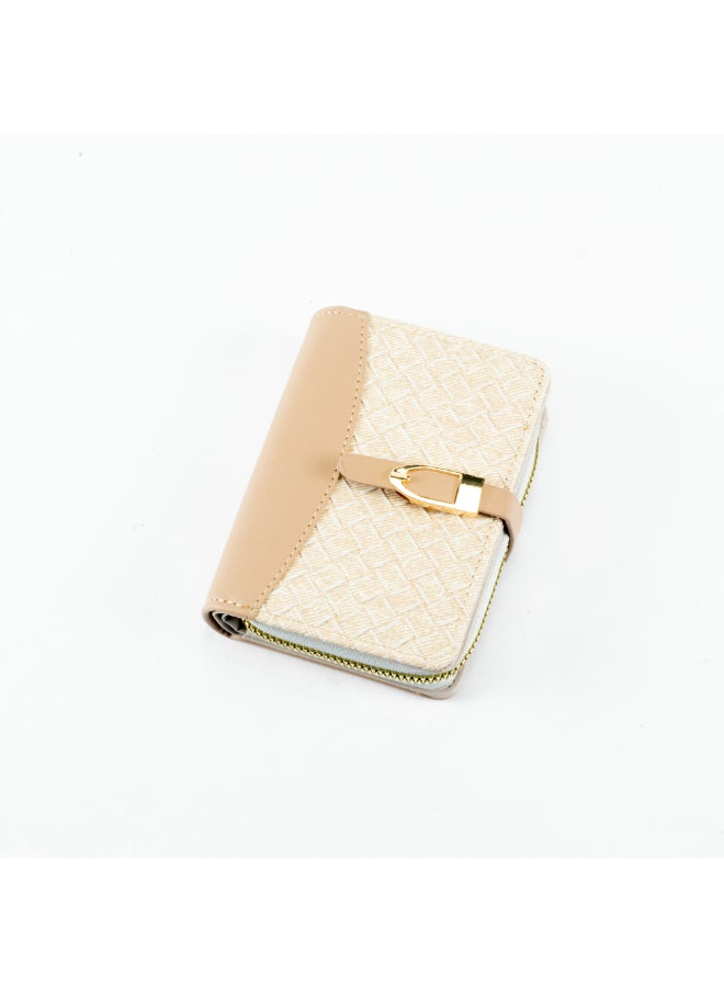 Generic Leather Flip Wallet & Card Holder with Multiple  Pockets and Zipped Pocket Brown  - Image 1