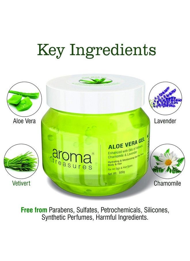 Aroma Treasures Aloe Vera Gel For Face Skin Body & Hair; Paraben Free Aloevera Gel For Glowing Skin Suitable For Men & Women 500 G  - Image 3