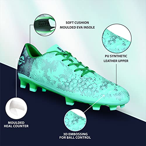 Nivia Ditmar 3.0 Football Shoes for Men, Sports and Athletic Footwear with Upper Synthetic, Comfortable Football Shoes (Sea Green) UK-6 - Image 2