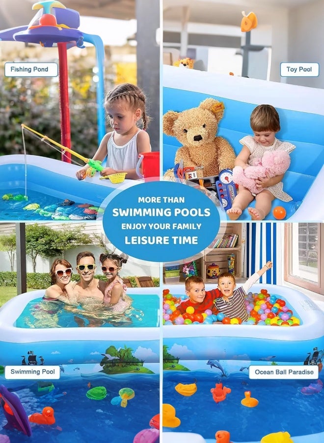 Paka Rabbit Inflatable pool, 210*138*58CM thickened family toddler swimming pool, outdoor, garden, backyard, summer water party children's adult inflatable swimming pool  - Image 4