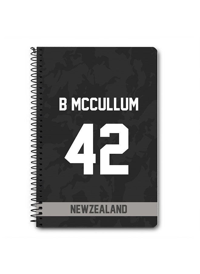 Stylizedd Designer A5 Spiral Notebook Memo Notepad Journal Player - Brendon McCullum, Jersey Number -42 - Image 1