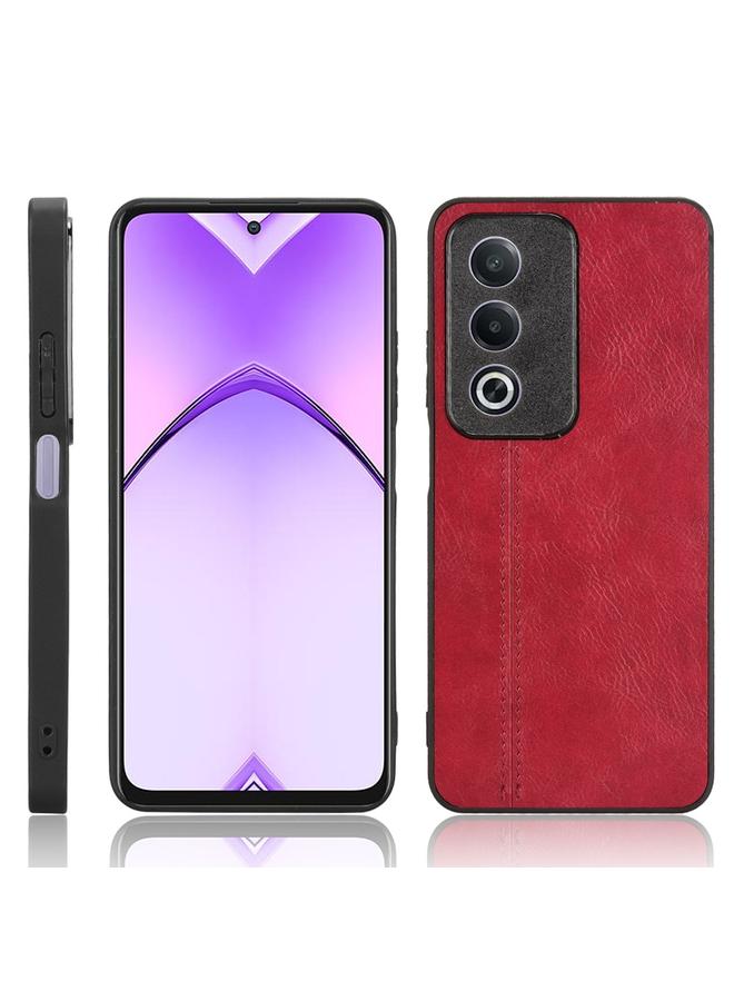 جراب خلفي لهاتف OPPO K12x 5G / A3 Pro Global Cow Pattern Sewing (أحمر)