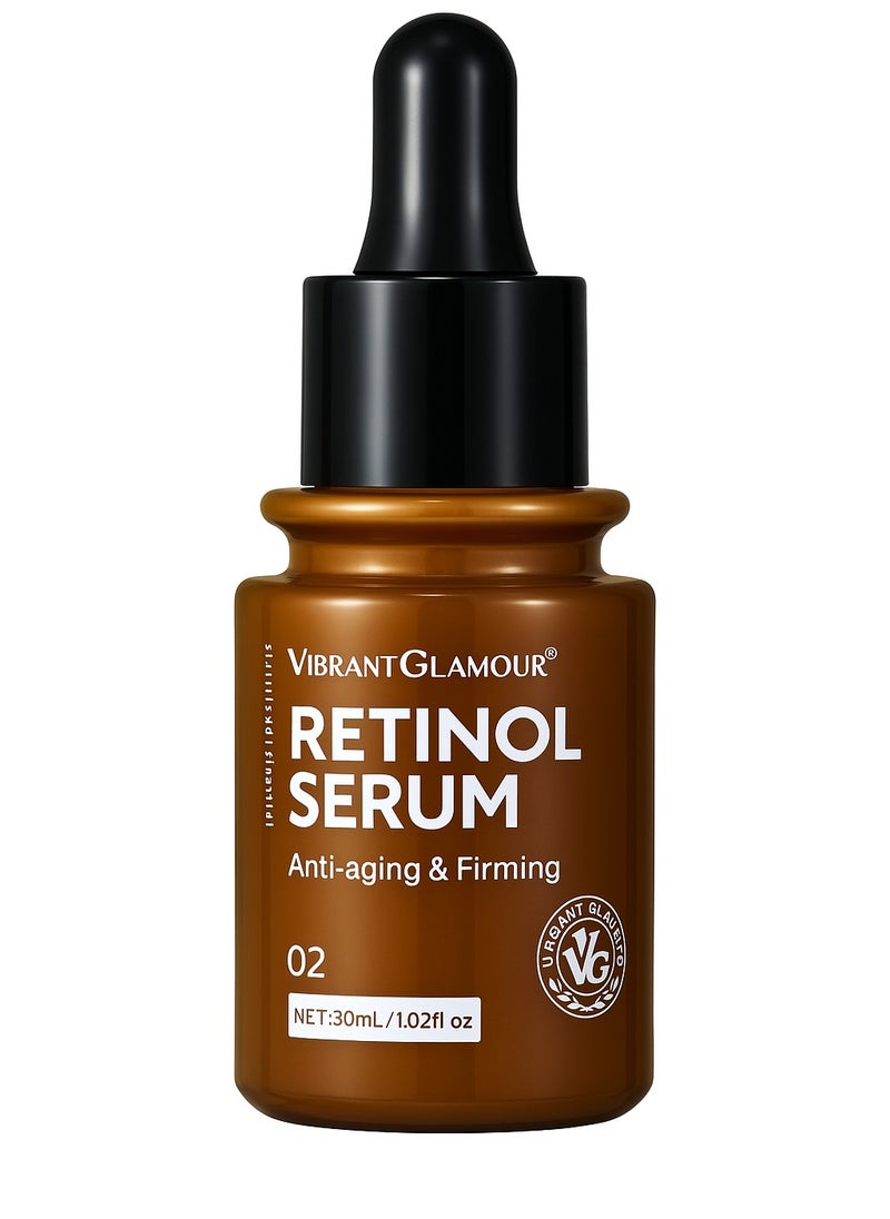 Vibrant Glamour - Vibrant Glamour 30ml Retinol Face Serum – Reduces Wrinkles & Tightens Skin | Anti-Aging Serum with Vitamin E & Antioxidants - Image 1