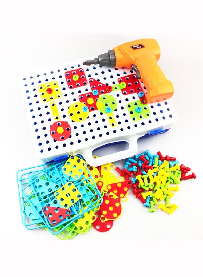 JSAITOYS Electric Drill Screw Puzzle 3D Mushroom Nail Tray Early Education Disassembly Building Block Toy Made of Durable Plastic - Image 1