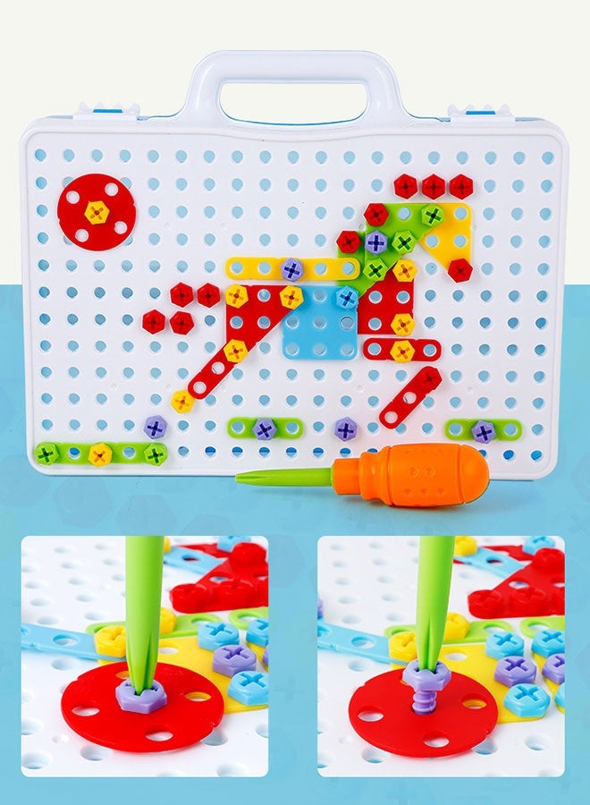 JSAITOYS Electric Drill Screw Puzzle 3D Mushroom Nail Tray Early Education Disassembly Building Block Toy Made of Durable Plastic - Image 4