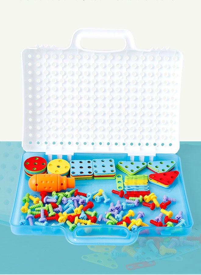 JSAITOYS Electric Drill Screw Puzzle 3D Mushroom Nail Tray Early Education Disassembly Building Block Toy Made of Durable Plastic - Image 5
