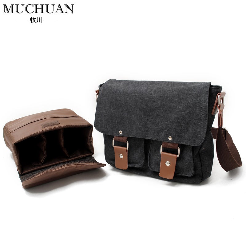 Camera Bag Is Universal For Canon Slr And Mirrorless Cameras, Canvas Pography Bag, Professional Anti-Theft Inner Compartment, Portable Shoulder Crossbody Bag - Image 5