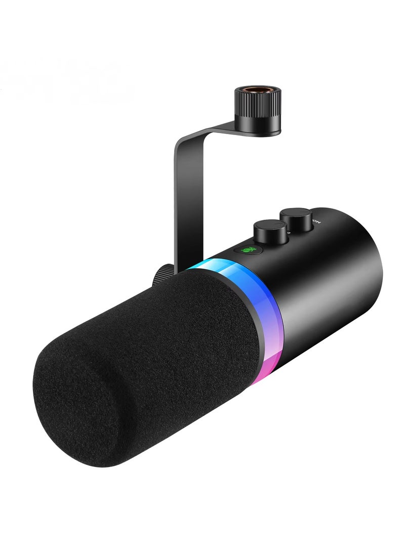 general USB XLR Dynamic Microphone Touchmute Headphone Jack Volume Control For Youtube PC Game Sound Card Recording Metal LM20 (Microphone) - Image 1