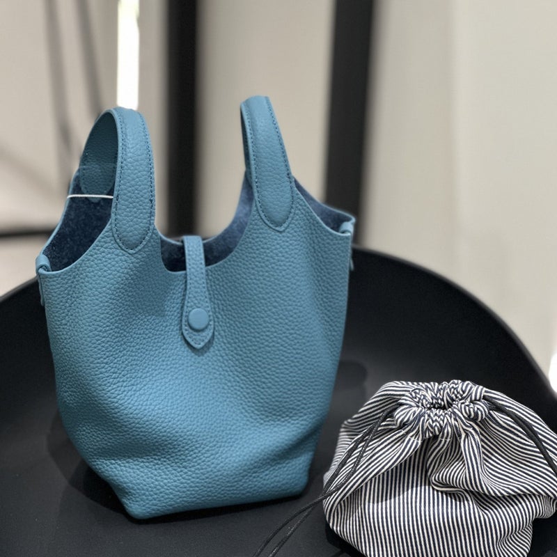 First-Layer Cowhide New Style Basket Bag, Soft Cowhide Large-Capacity Mother-Daughter Bag, Handbag, Single Shoulder Crossbody Bag For Women - Image 3