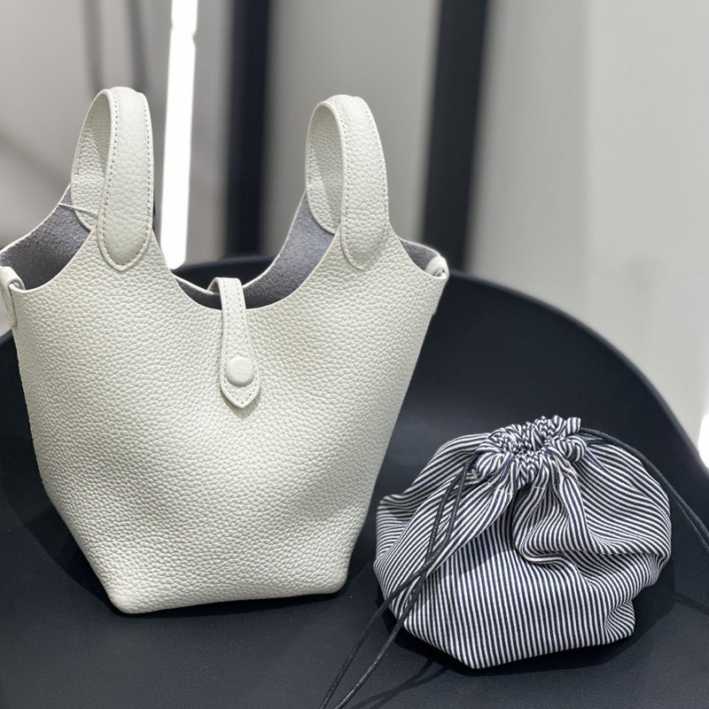 First-Layer Cowhide New Style Basket Bag, Soft Cowhide Large-Capacity Mother-Daughter Bag, Handbag, Single Shoulder Crossbody Bag For Women - Image 4