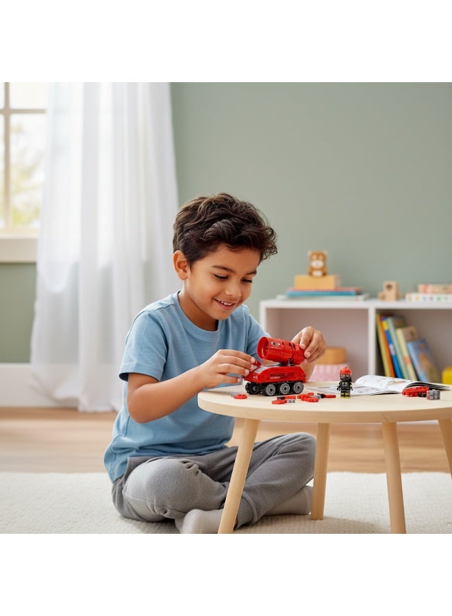 Qman Fire Truck Building Set – LR Snow Gun Fire Truck with Mini Figure, 130 Pieces Construction Toy for Kids Ages 6+ - Image 3