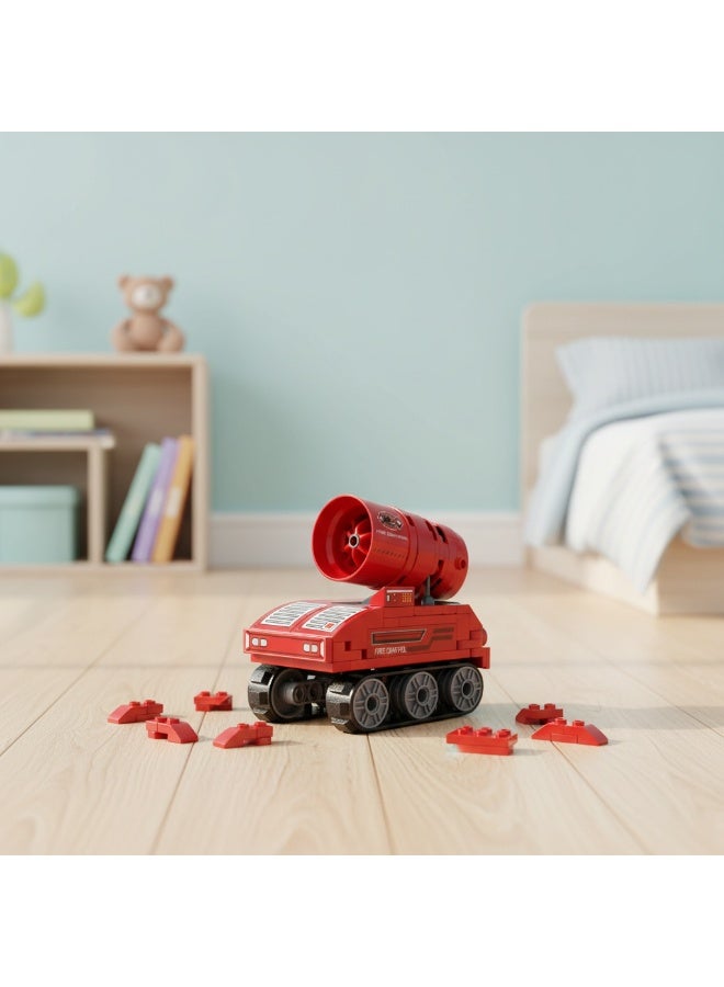 Qman Fire Truck Building Set – LR Snow Gun Fire Truck with Mini Figure, 130 Pieces Construction Toy for Kids Ages 6+ - Image 2