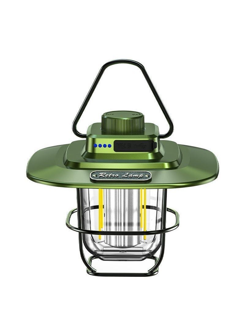 Retro LED Camping Lantern Portable Rechargeable Tent Light Carbon Black - Image 2