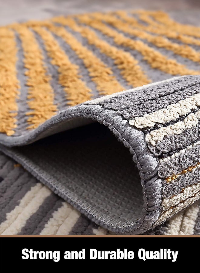 SHABILI Front Door Mat Doormats Rug Floor Mat, Polyester Machine Washable Dirt-Trapping High Elasticity Foot Feel Non-Slip Low-Profile Hexagon Pattern, Perfect for Entry Restaurant Shop Home (Multicolor) - Image 4