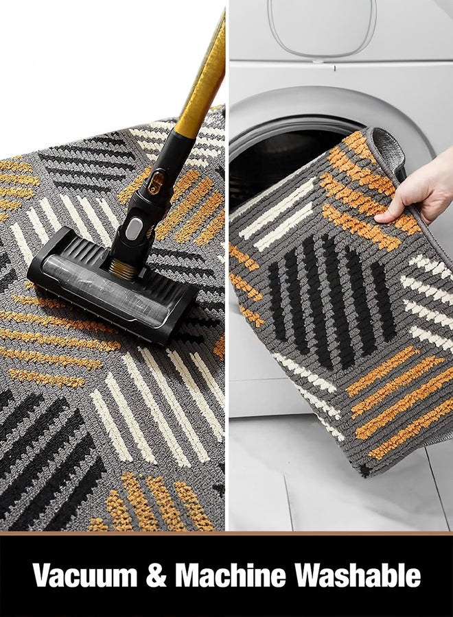 SHABILI Front Door Mat Doormats Rug Floor Mat, Polyester Machine Washable Dirt-Trapping High Elasticity Foot Feel Non-Slip Low-Profile Hexagon Pattern, Perfect for Entry Restaurant Shop Home (Multicolor) - Image 2
