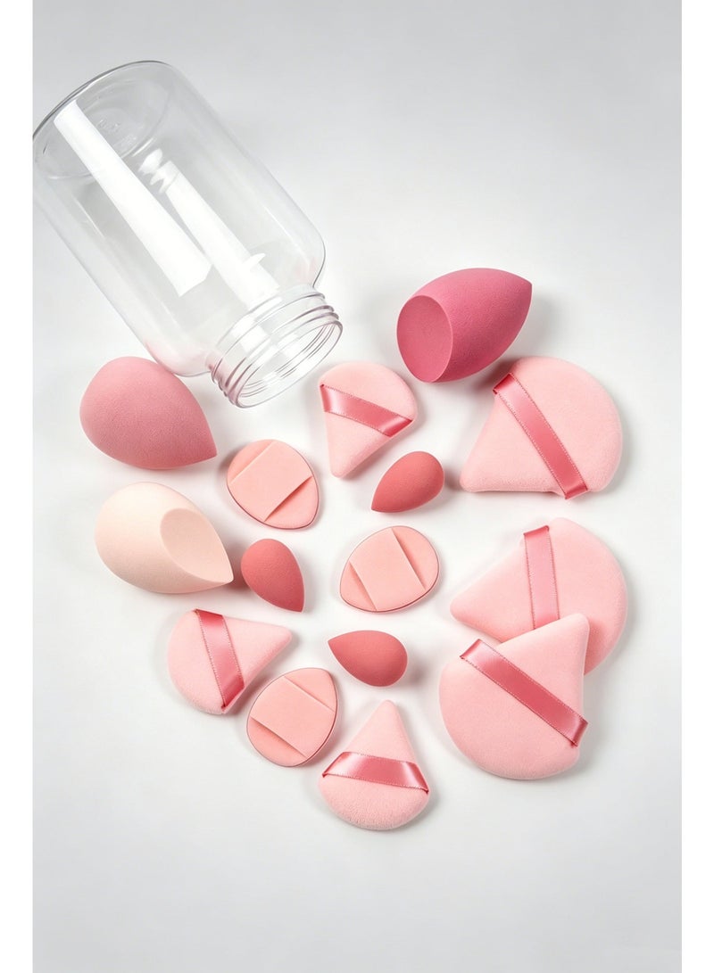 ningnatural 15 Pcs Ultimate Makeup Sponge Set, 3 Loose Powder Puffs, 3 Mini Loose Powder Puffs, 3 Makeup Sponges, 3 Mini Makeup Sponges, 3 Mini Cushion Puffs. Foundation Blending Beauty Sponge, Flawless For Liquid, Cream, Powder. Lates-Free - Image 4