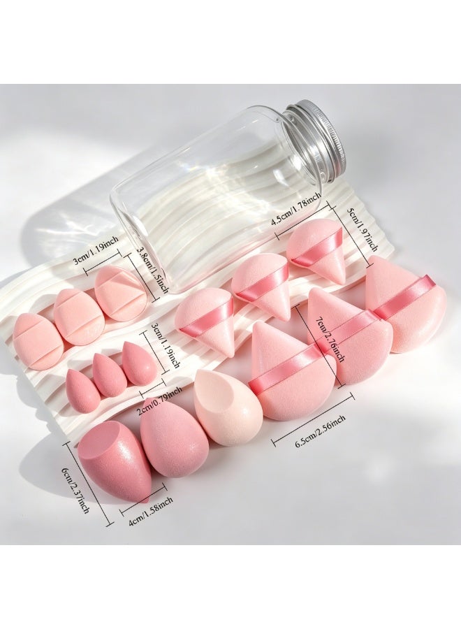 ningnatural 15 Pcs Ultimate Makeup Sponge Set, 3 Loose Powder Puffs, 3 Mini Loose Powder Puffs, 3 Makeup Sponges, 3 Mini Makeup Sponges, 3 Mini Cushion Puffs. Foundation Blending Beauty Sponge, Flawless For Liquid, Cream, Powder. Lates-Free - Image 3