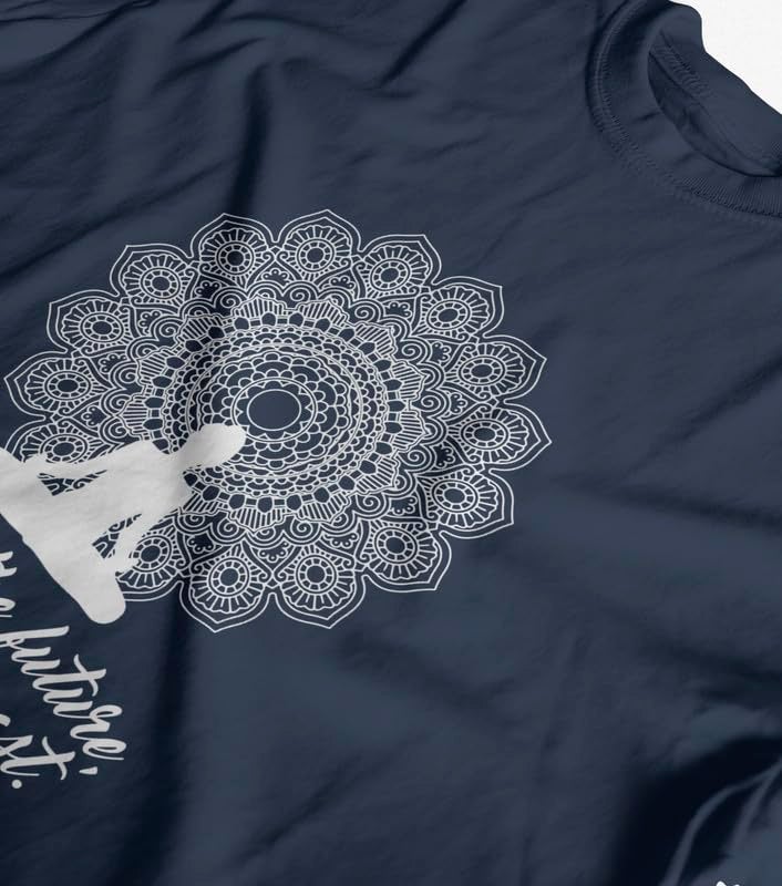 INDISSH Women's Regular Fit Half-Sleeves Themed Graphic Printed Tshirt | Regular Wear T-Shirt for Women's - WRN-YOGINH-NVY-2XL - Image 3