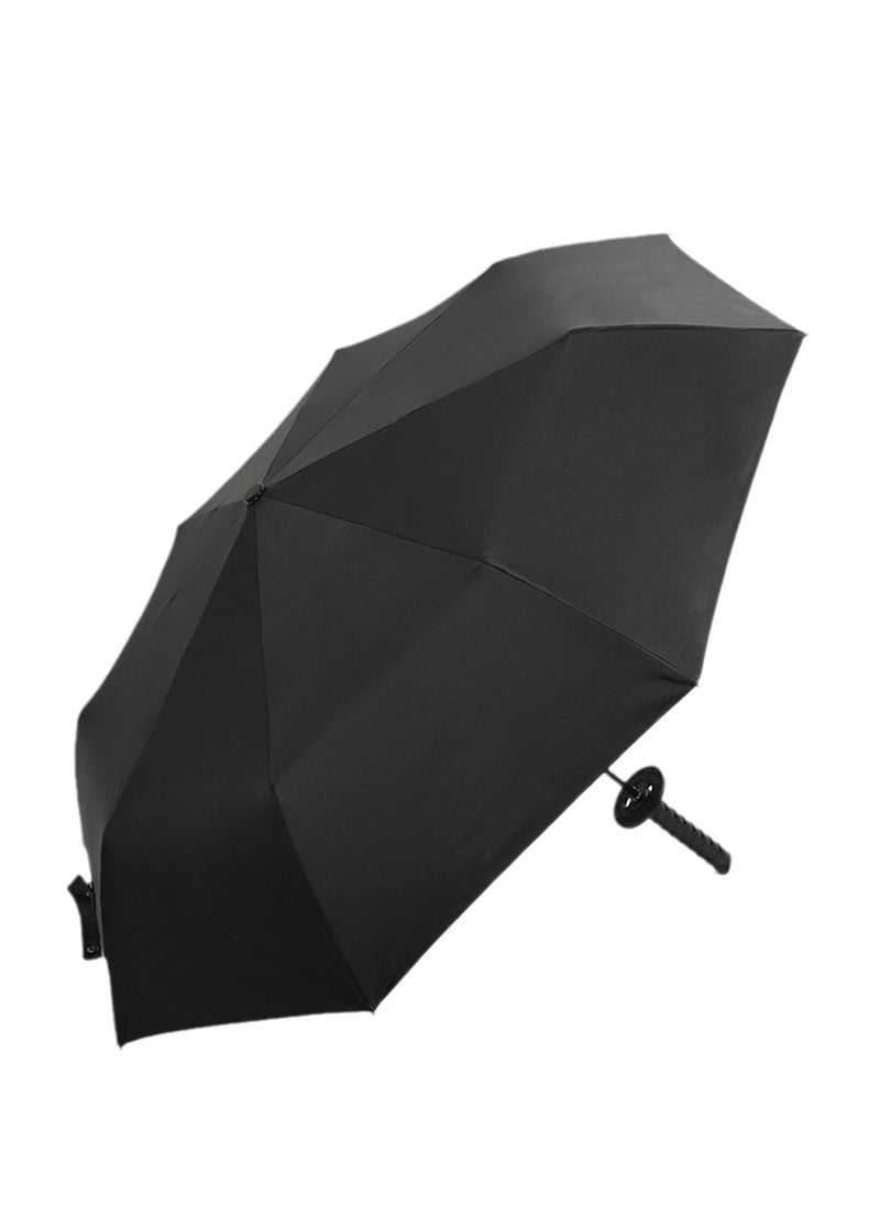 Generic - New creative three-fold automatic katana umbrella handle umbrella sword umbrella black samurai anime rain or shine umbrella - Image 1