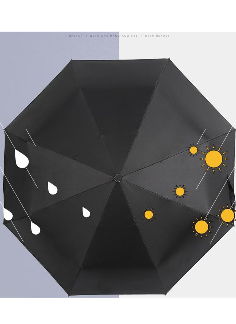Generic - New creative three-fold automatic katana umbrella handle umbrella sword umbrella black samurai anime rain or shine umbrella - Image 1