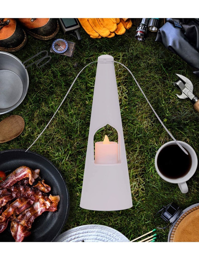 SYOSI مراوح طيران للطاولات، مراوح للطاولة الخارجية ومراوح سطح الطاولة مع أضواء شاي LED للتزيين، مروحة طاردة للذباب خفيفة الوزن خالية من الروائح، تبقي الذباب بعيدًا عن طعامك استمتع بوجبة في الهواء الطلق (أبيض) - Image 2