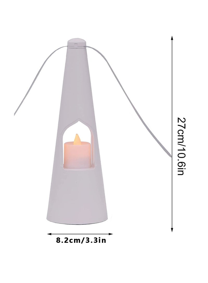 SYOSI مراوح طيران للطاولات، مراوح للطاولة الخارجية ومراوح سطح الطاولة مع أضواء شاي LED للتزيين، مروحة طاردة للذباب خفيفة الوزن خالية من الروائح، تبقي الذباب بعيدًا عن طعامك استمتع بوجبة في الهواء الطلق (أبيض) - Image 5