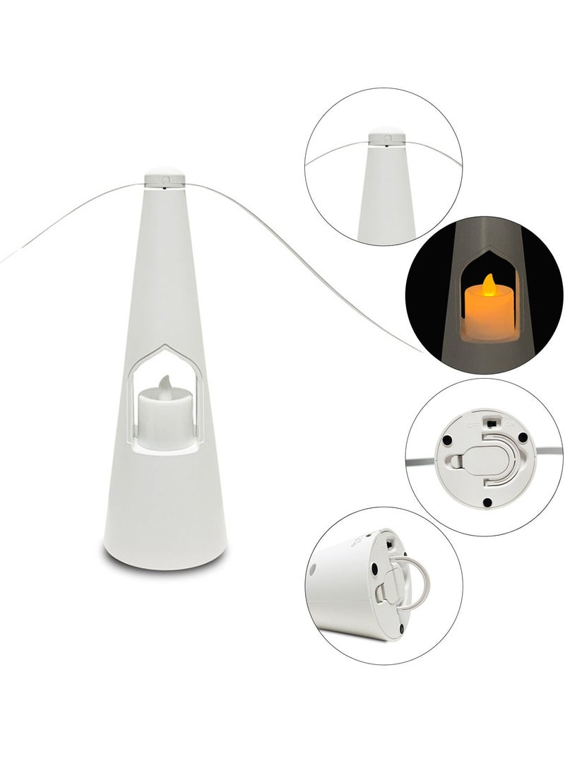 SYOSI مراوح طيران للطاولات، مراوح للطاولة الخارجية ومراوح سطح الطاولة مع أضواء شاي LED للتزيين، مروحة طاردة للذباب خفيفة الوزن خالية من الروائح، تبقي الذباب بعيدًا عن طعامك استمتع بوجبة في الهواء الطلق (أبيض) - Image 4