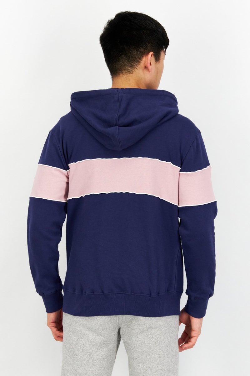 Sovereign Code سويت شيرت طويل الأكمام مع غطاء رأس للرجال، لونين، navy - Image 3