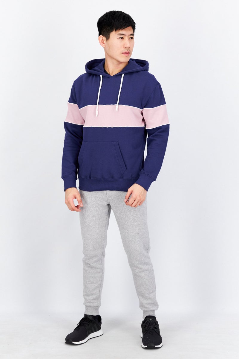 Sovereign Code سويت شيرت طويل الأكمام مع غطاء رأس للرجال، لونين، navy - Image 4