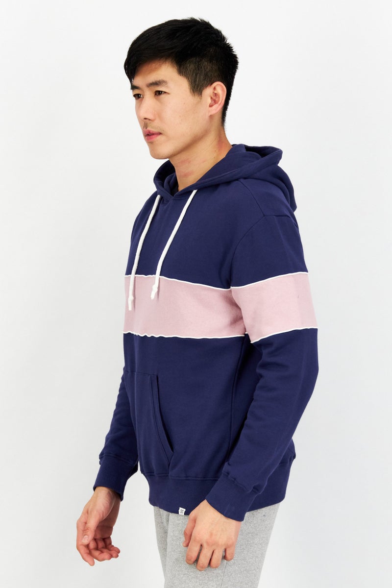 Sovereign Code سويت شيرت طويل الأكمام مع غطاء رأس للرجال، لونين، navy - Image 2