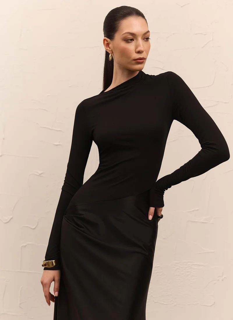 Lichi Combination maxi dress with detachable skirt