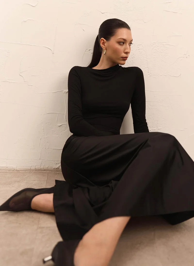 Lichi Combination maxi dress with detachable skirt