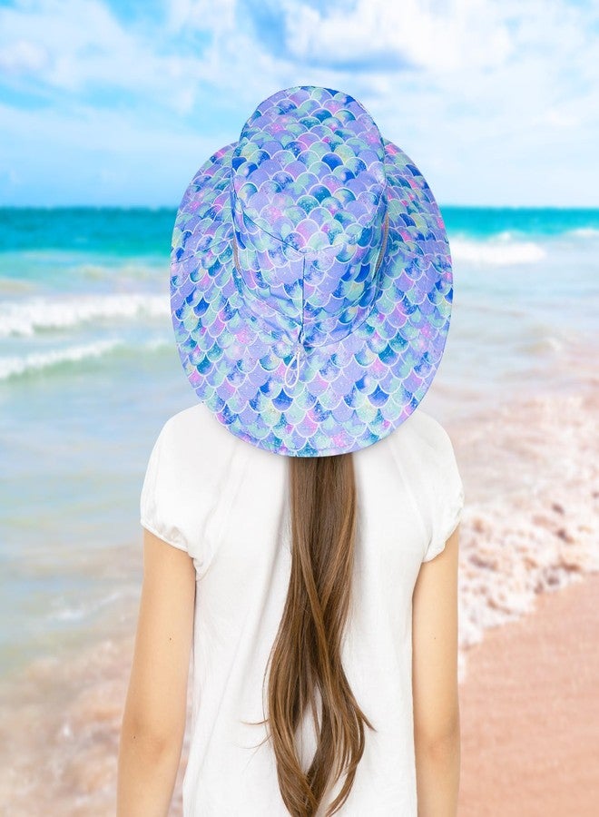 ICOSY Kids Sun Hat for Girls Mesh Bucket Hat Toddler UV Protection Beach Hat Kids Foldable Fishing Hat for Girls 2-8 Years, Blue, 2-8 Years - Image 3