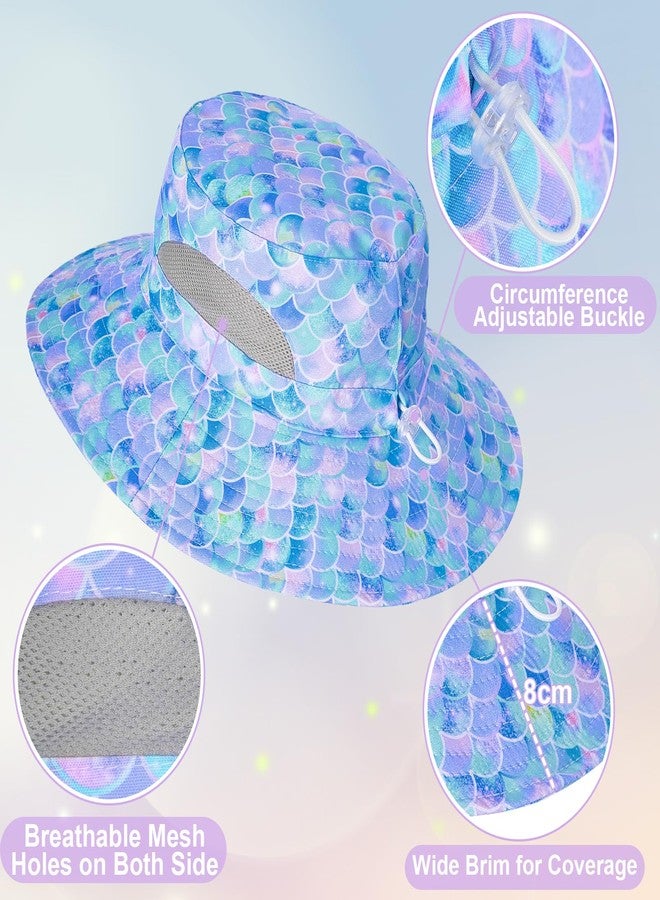 ICOSY Kids Sun Hat for Girls Mesh Bucket Hat Toddler UV Protection Beach Hat Kids Foldable Fishing Hat for Girls 2-8 Years, Blue, 2-8 Years - Image 4