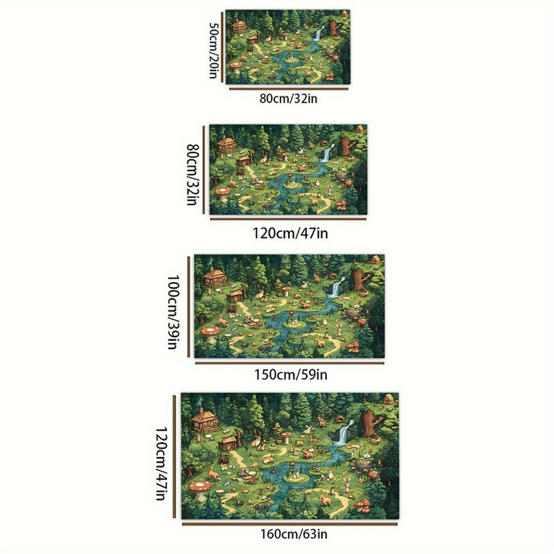 Forest Animal Paradise Floor Mat 19.69 by 31.50 Inches Velvet Carpet Non Slip Backing Durable Machine Washable Living Room Bedroom Decorative Indoor Rug - Image 4