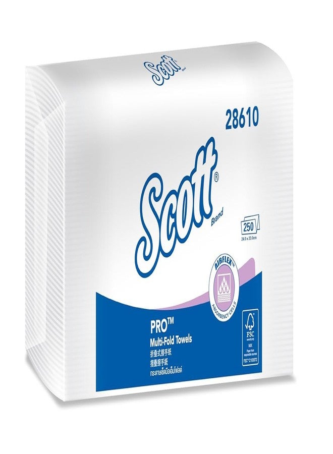 Scott Multi-Fold Paper Towel 28610 - 1 Pack x 250 Sheets (White Colour - Sheet Size 24 cm X 23.1 cm) - Image 1