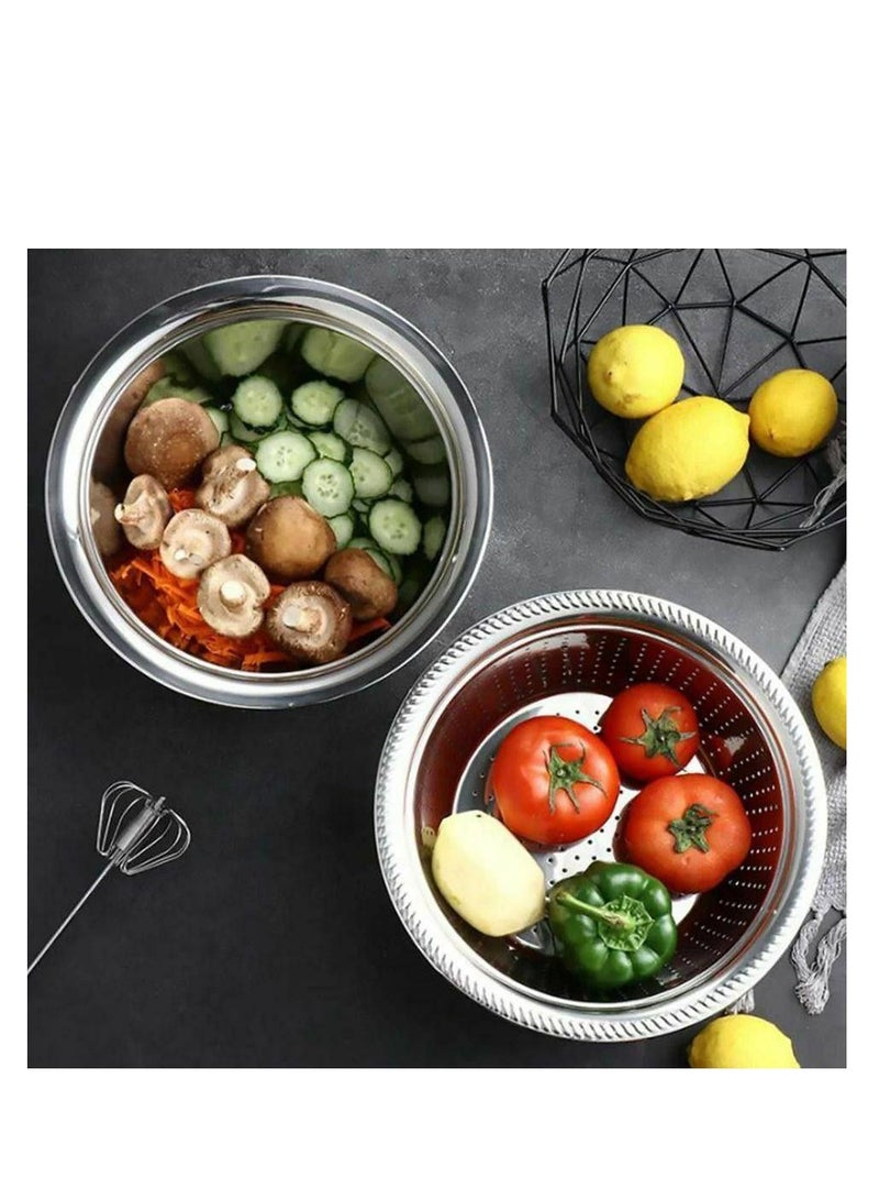 Stainless Steel Mixer and Grater Set 3-Piece Set: Colander, Grater, and Bowl for Washing Vegetables - The Miracle Invention for Your Complete Kitchen H - Image 5