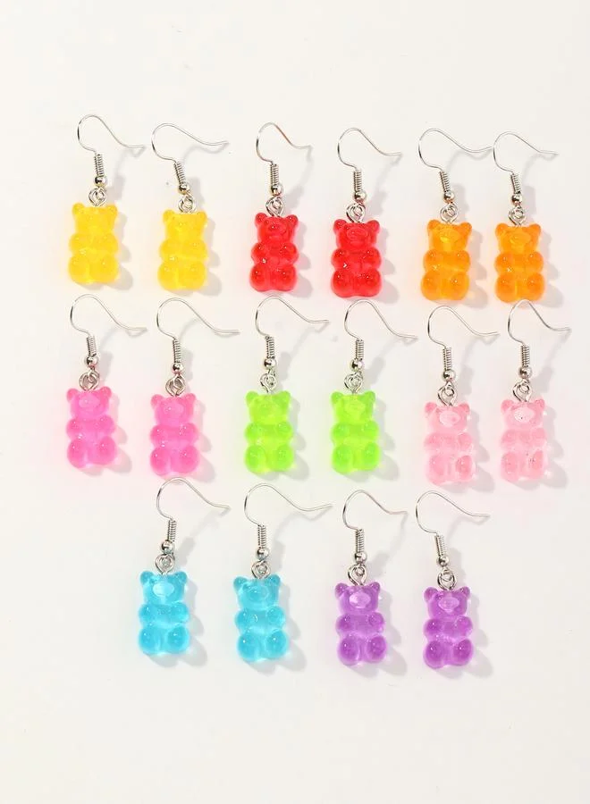 Take Two Girls Set of 8 - Gummy Bear Dangle Earrings Set