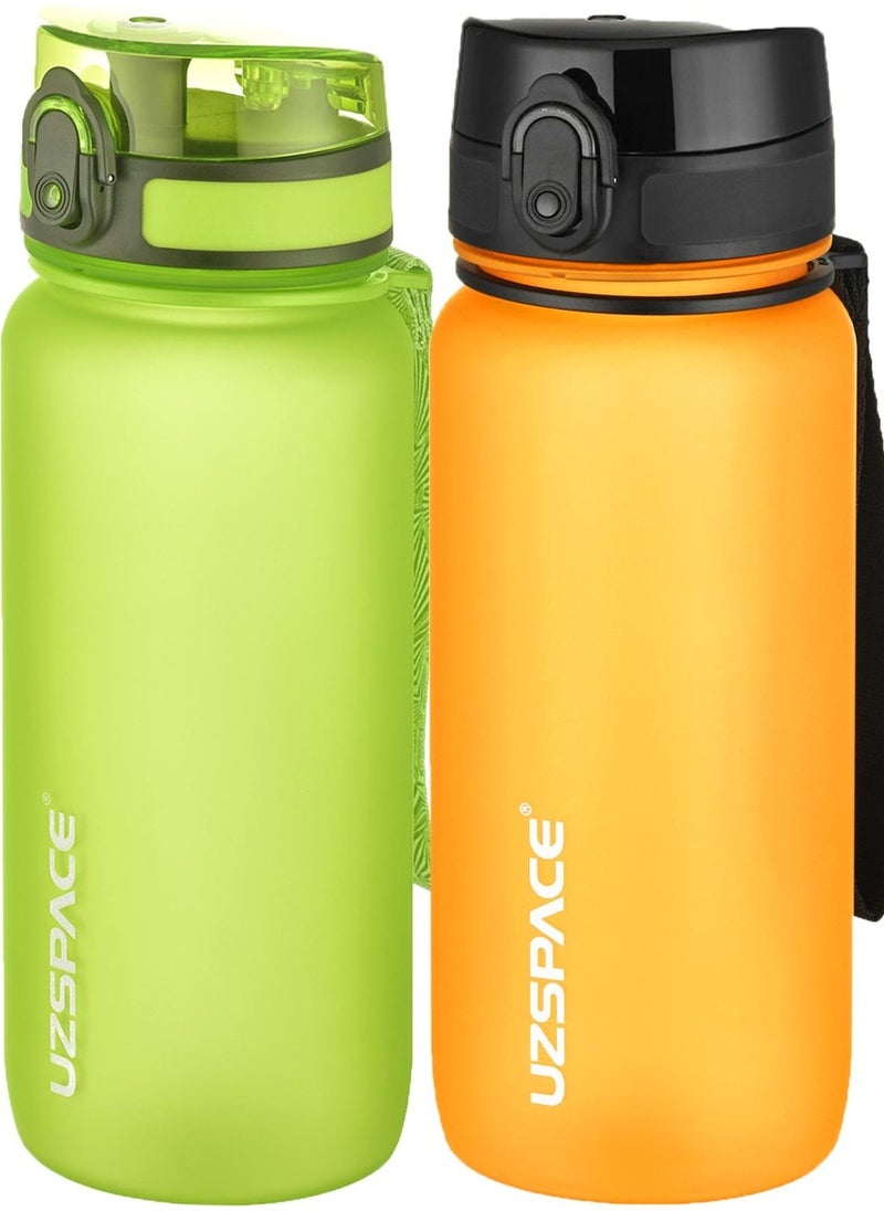 UZSPACE Set of 2 Tritan Water Bottles 650 ml 14 Different Color Options Fiftyfifty  - Image 1