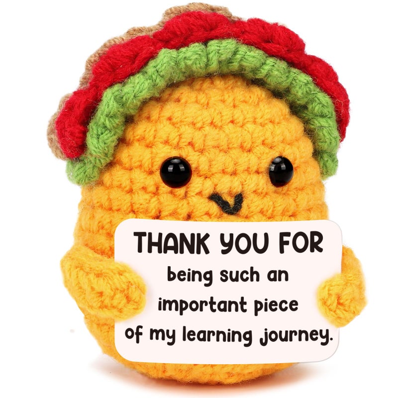 LuoHere Valentines Appreciation Gifts for Teacher Women Boss Leader Mentor- Cool Teachers Birthday Day Gifts Thank You Coworker Manager Christmas Small Handmade Crochet Taco - Image 1