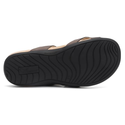 Athlefit Orthopedic Sandals for Women with Arch Support Adjustable Comfort Walking Orthotic Flip Flops Brown Size 10 - Image 4