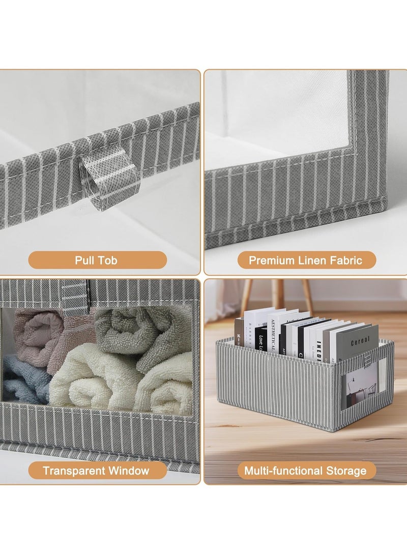 DUNISO 2 Pcs Foldable Closet Storage Organizer, Fabric Cotton And Linen Drawer Style, Washable Closet Storage Box with Carrying Handles, Suitable For Home, Bedroom, Office ﻿ ﻿ - Image 4