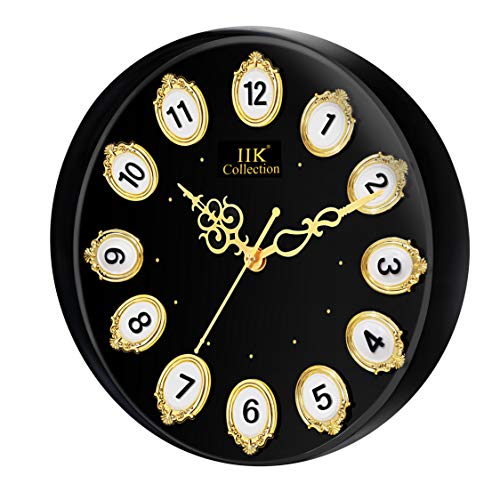 IIK COLLECTION 12-inch Plastic Designer Analogue Sweep Silent (No Tic-Tic Sound) Quartz Movement Round Wall Clock for Home, Wall Clock for Living Room, Bedroom, (30 cm x 30 cm x 6 cm) - Image 3