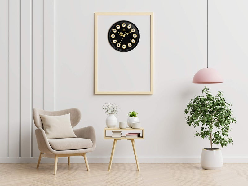 IIK COLLECTION 12-inch Plastic Designer Analogue Sweep Silent (No Tic-Tic Sound) Quartz Movement Round Wall Clock for Home, Wall Clock for Living Room, Bedroom, (30 cm x 30 cm x 6 cm) - Image 2